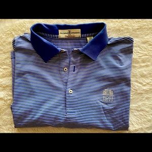 Men’s Fairway & Greene Blue White Striped Polo [L]